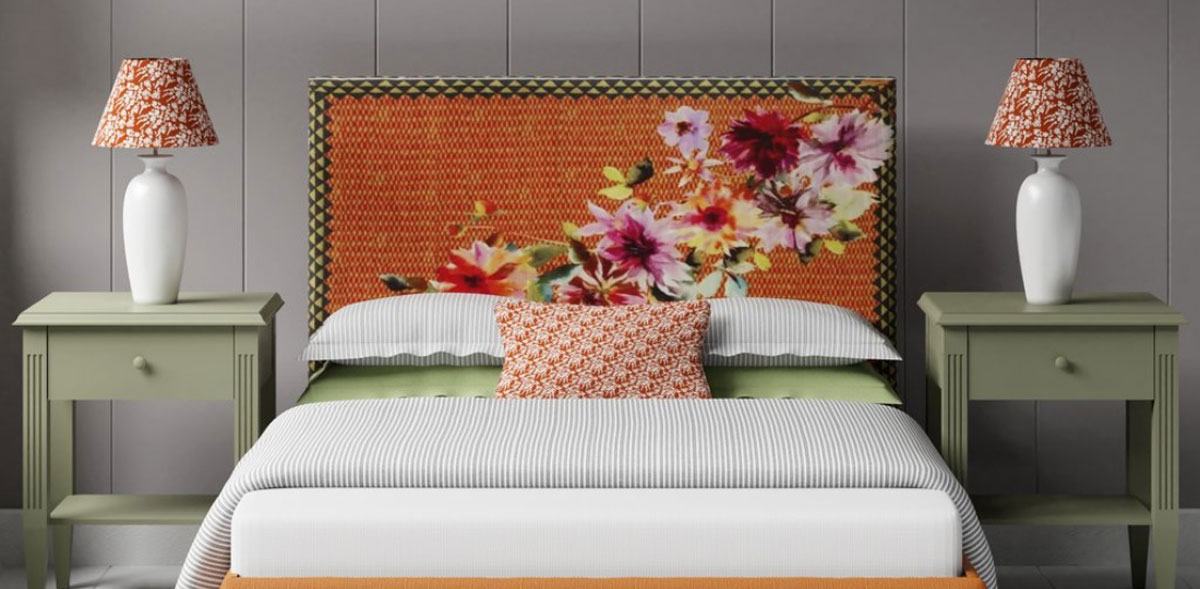 Colourful headboard