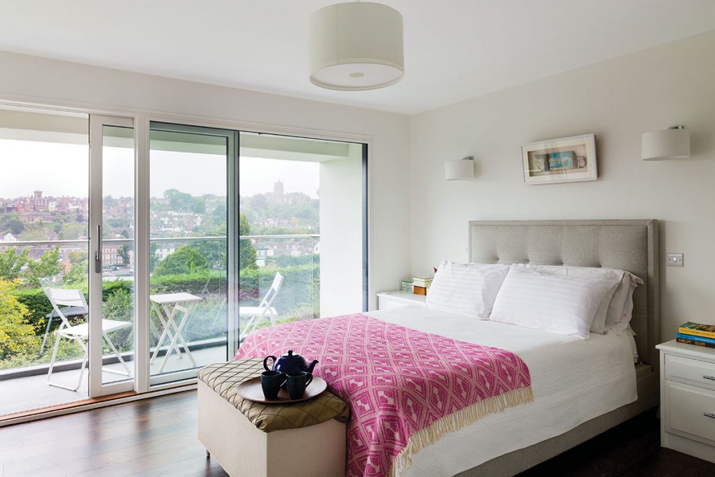 Master bedroom with countryside views