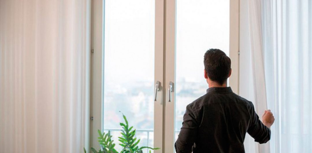 a person looking at air pollution