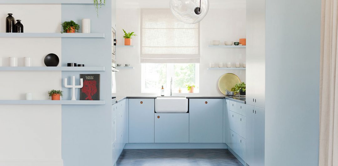 a pale blue design