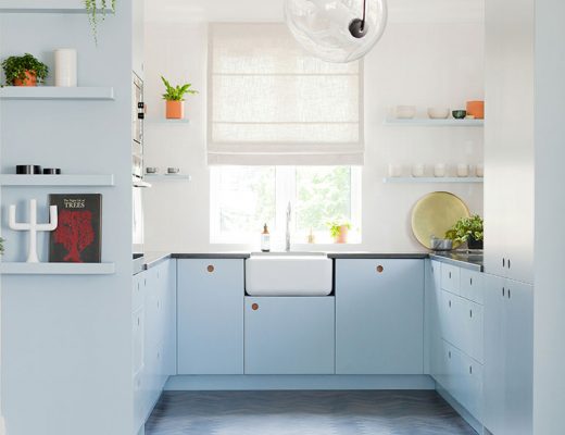 a pale blue design