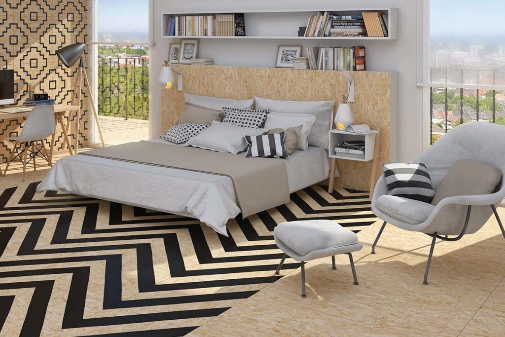 bed with chipboard headboard