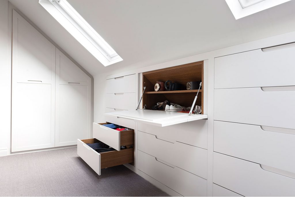 built in drawers and pull-out shoe rack
