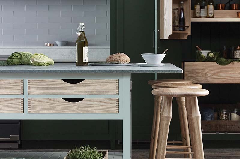dark green kitchen