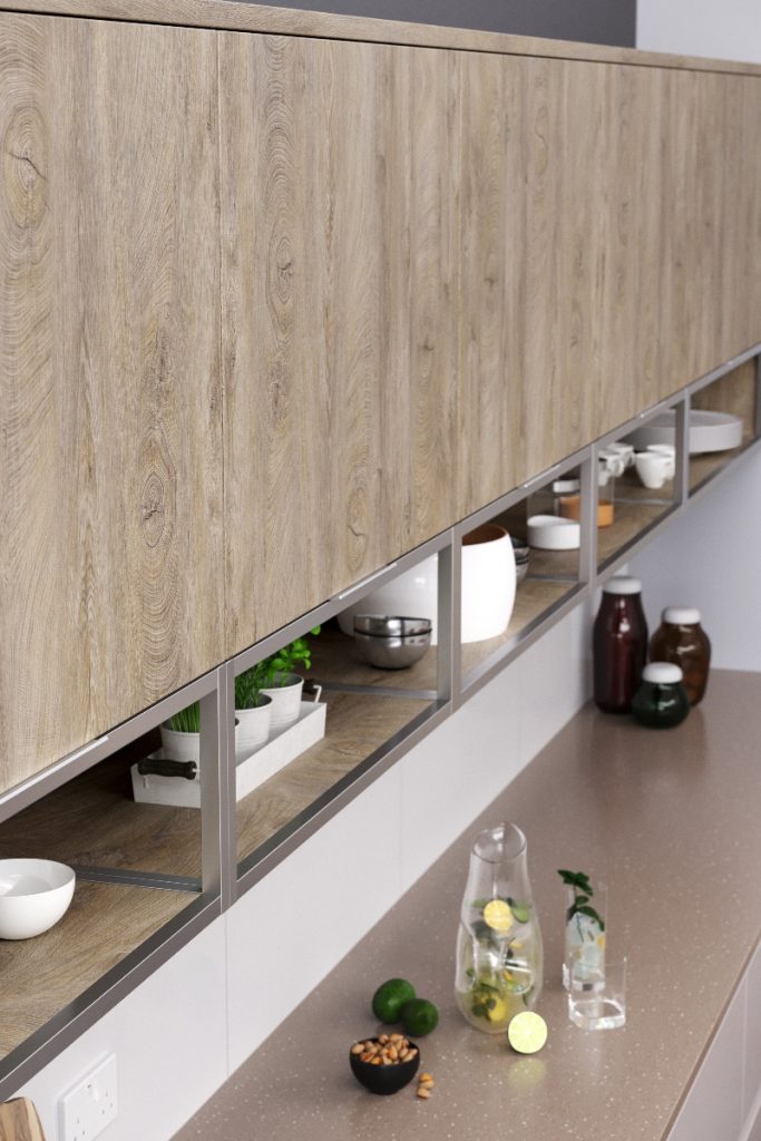 built-in shelving