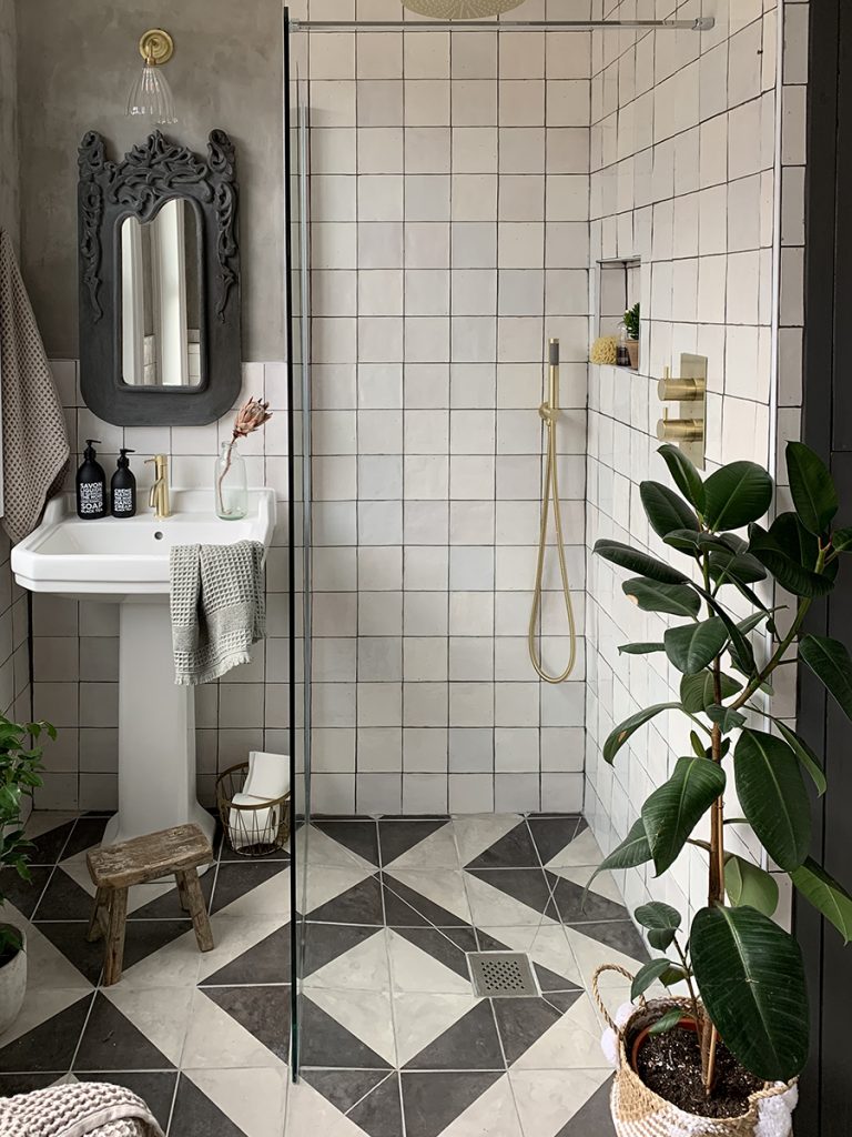 shower and basin