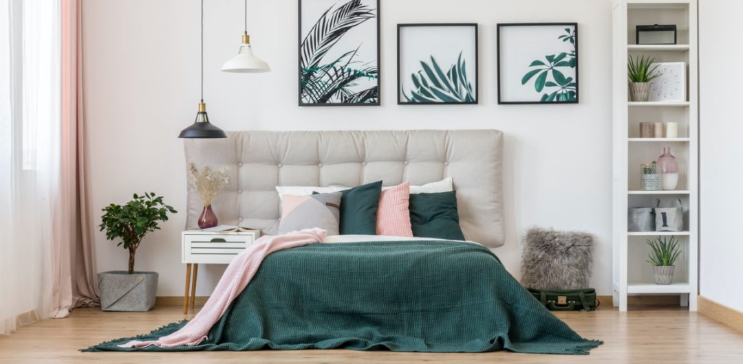 Pink and Green bedroom