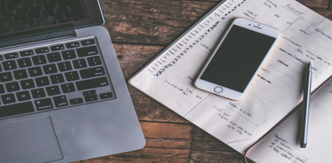 a calculator and laptop