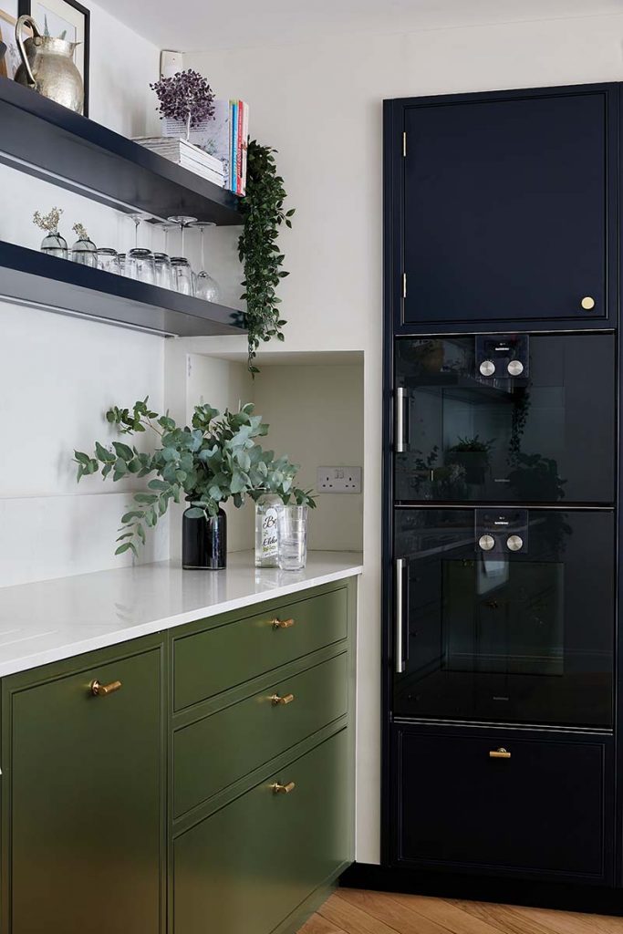 A green kitchen