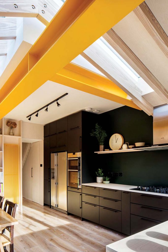 bold yellow steel beams