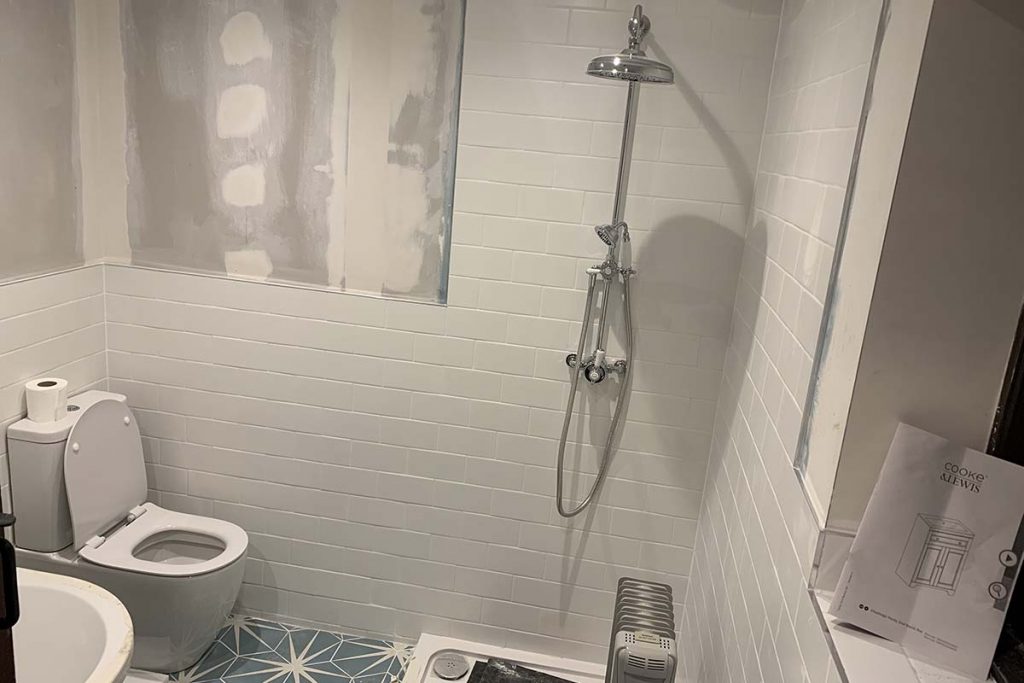 Tiling a bathroom