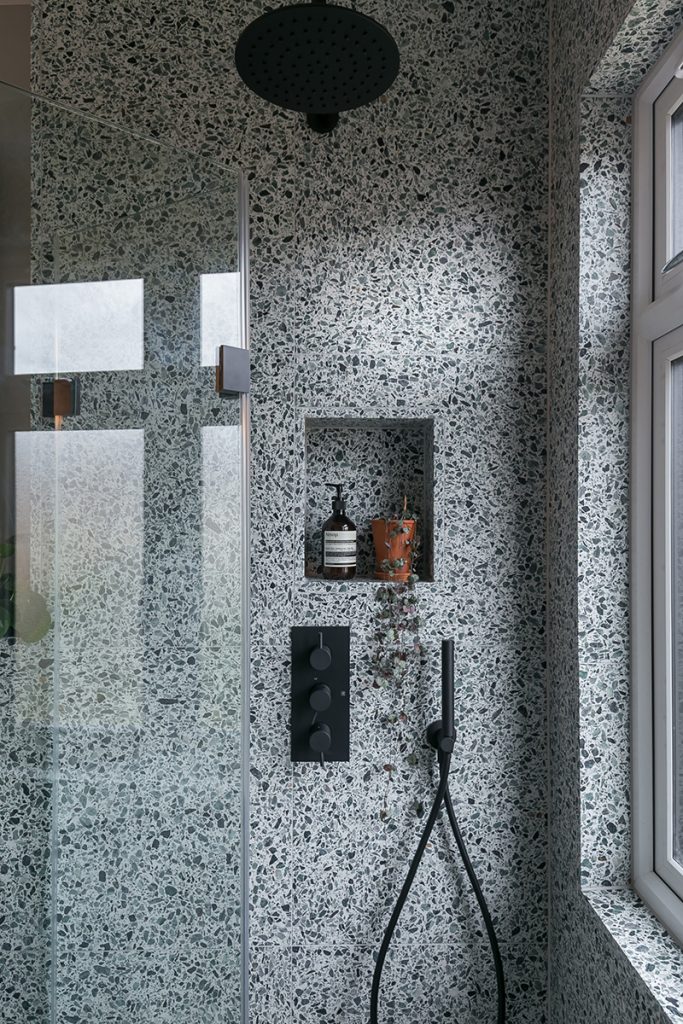black showerhead