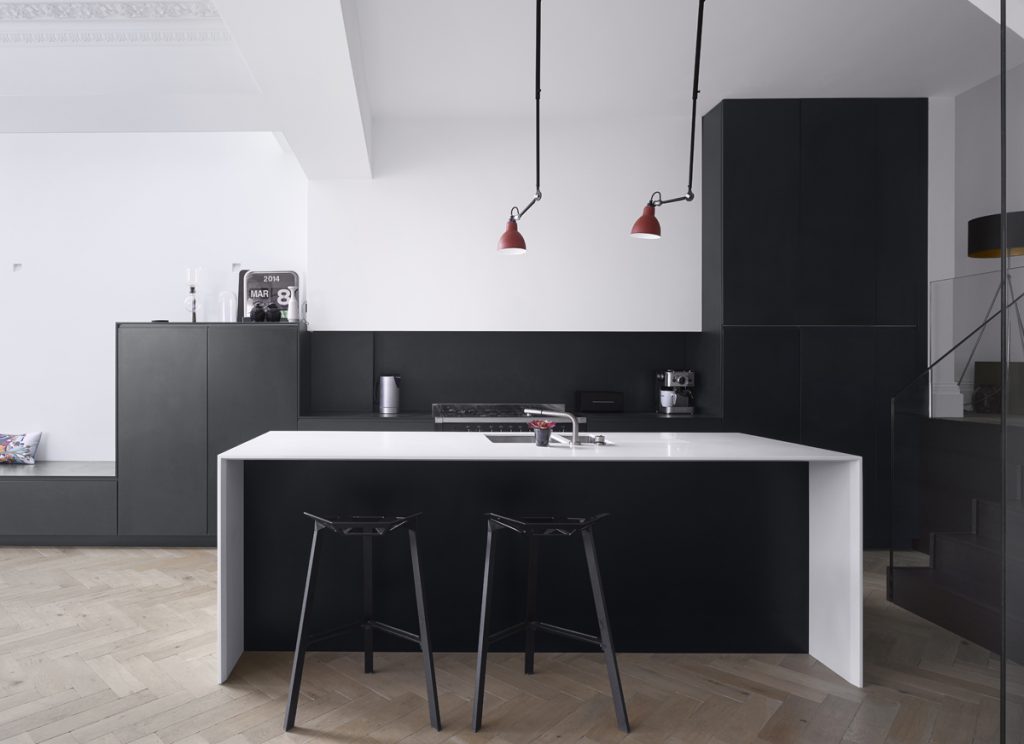 black finish on stools