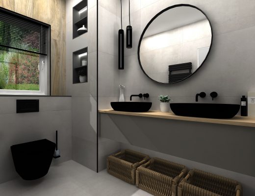 a bathroom full of neutral colour