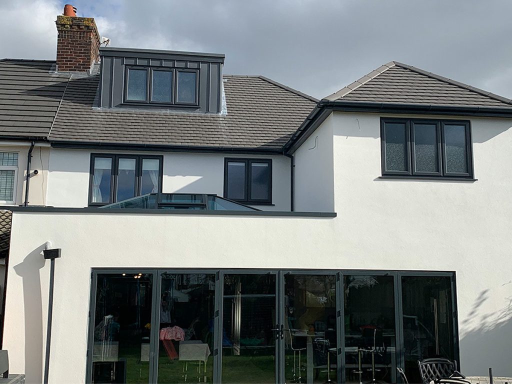 a kitchen extension on a large house