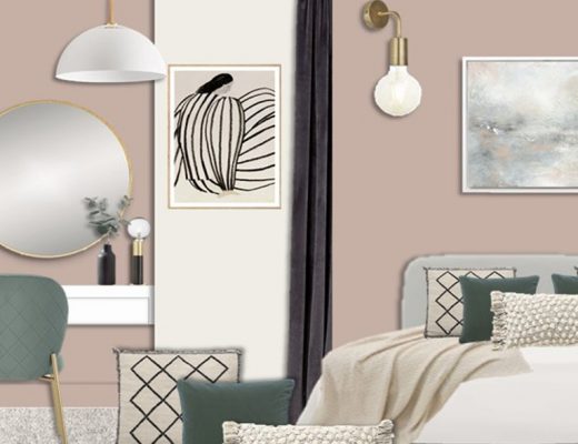 a design for a neutral modern bedroom created by virtual design services