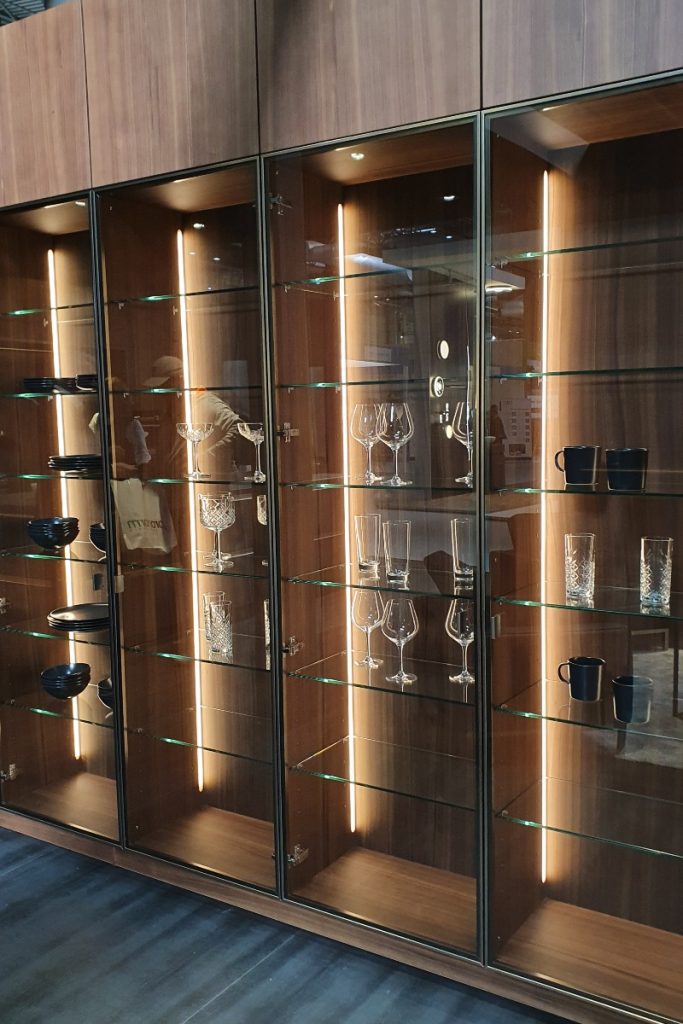 smoked glass cabinets