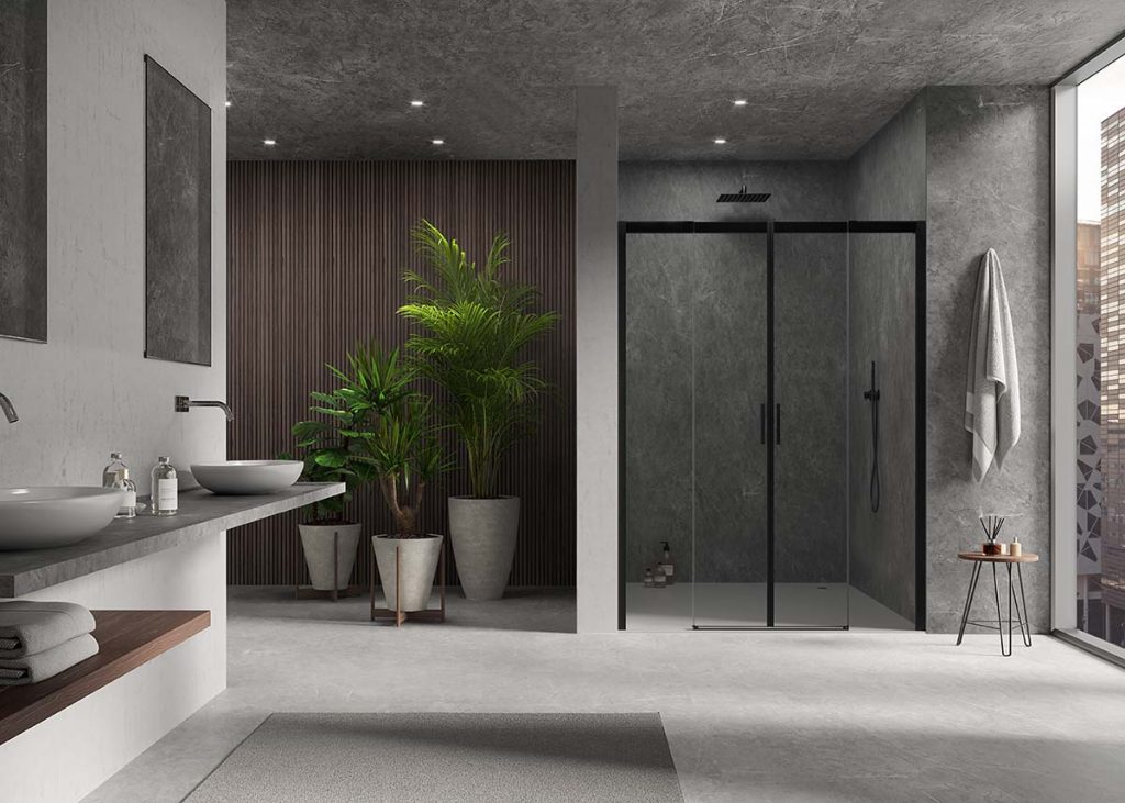 a shower enclosure by Sealskin Duka and 2LG
