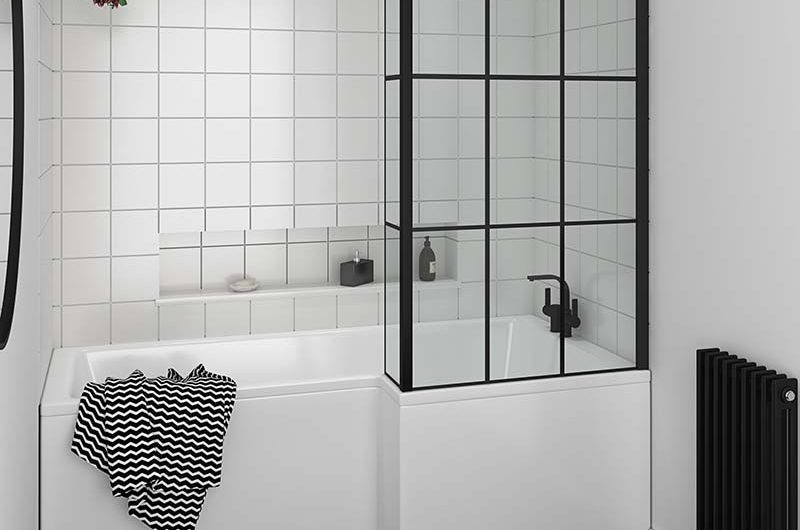 example of a bath and a shower