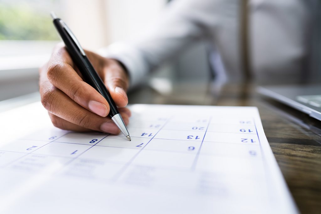 booking time off in calendar for moving house