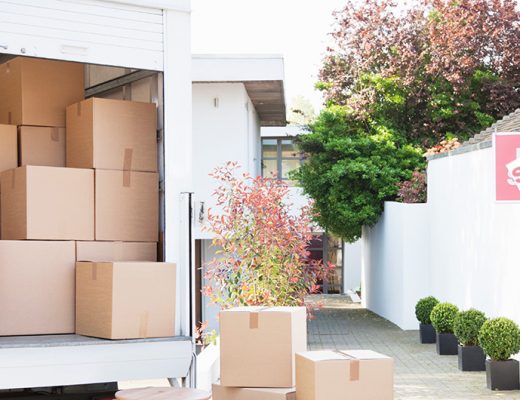 a house move with boxes in lorry