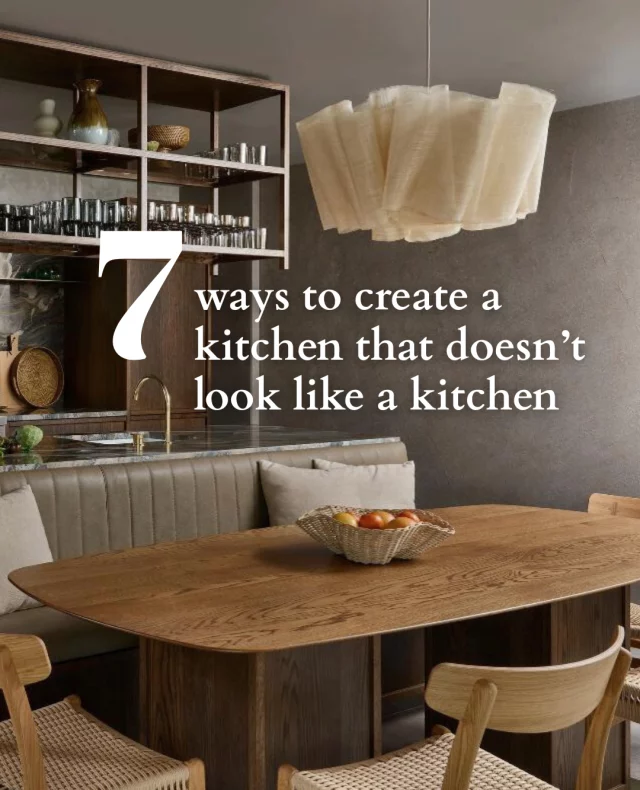 Conventional kitchens, be gone! ✨⁠
⁠
Today’s living kitchens are designed to feel like an extension of the home, not a room full of appliances. Think fewer wall cabinets so you can hang art or bold wallpaper, hidden pantries camouflaged behind sleek cabinetry, and materials that blend with your flooring for a seamless, furniture-like vibe. ⁠
⁠
The best part? The result is a space that invites you to cook, linger, and connect 😍⁠
⁠
📷:⁠
1 + 6. @kitchenarchitectureltd⁠
2. @sgsdesigninteriors / @anna.yanovski⁠
3. @kitchensbyholloways / @neolithofficial⁠
4. @studioindigoltd / @darrenchung74⁠
5. @themaincompany⁠
7. @huxlondon⁠
8. @miakarlssoninteriordesign / @bensagephotography⁠
9. @woodworksbrighton